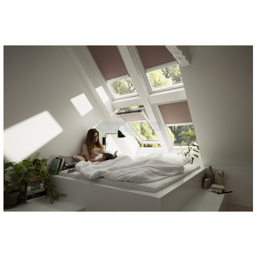 VELUX DKL Verduisterend rolgordijn wit design handbediend